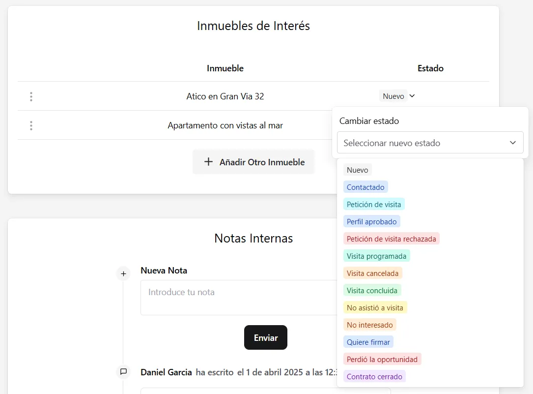 Nuevos estados